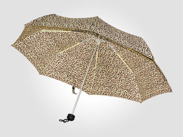 21-inch lightweight resin Leopard folded hands open umbrella