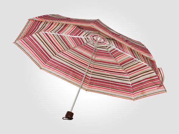 21-inch lightweight polyester stripe folded hand open umbrella