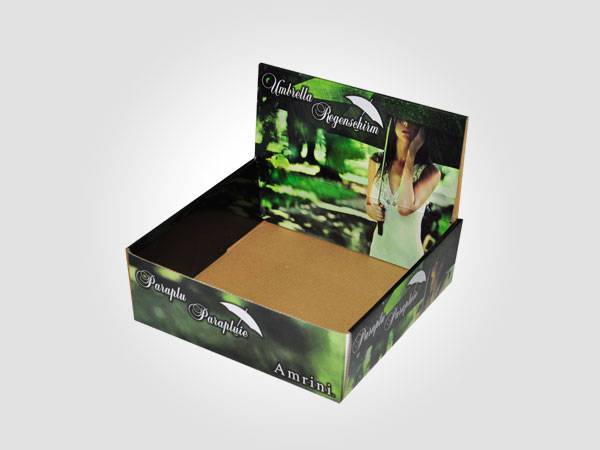 Hands folded open display box